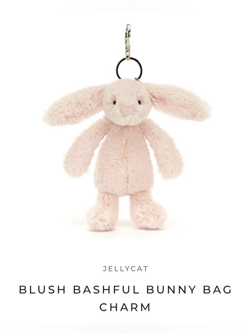 Jellycat Bashful Blush Bunny Bag Charm NWT Authentic